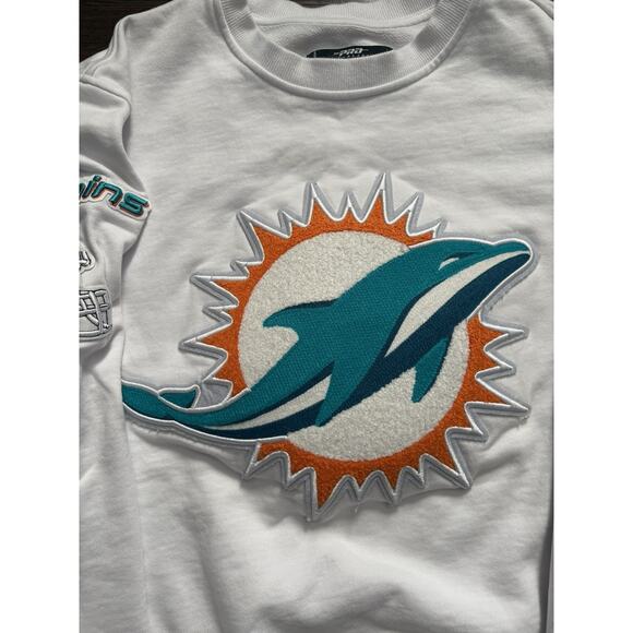 MIAMI DOLPHINS CREW NECK WHITE SWEATSHIRT MENS PRO-STANDARD Men’s Sz Medium - Picture 3 of 15